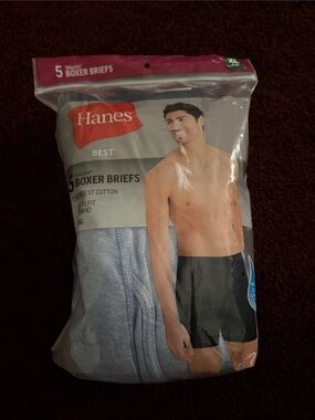Hanes Men's Light Blue Boxer Briefs - 5 Pack (Hanes)